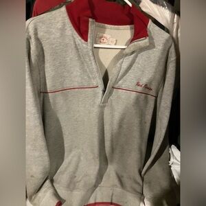 Brooks Brothers designer red fleece model 1/3 Zip pullover sweater shirt medium